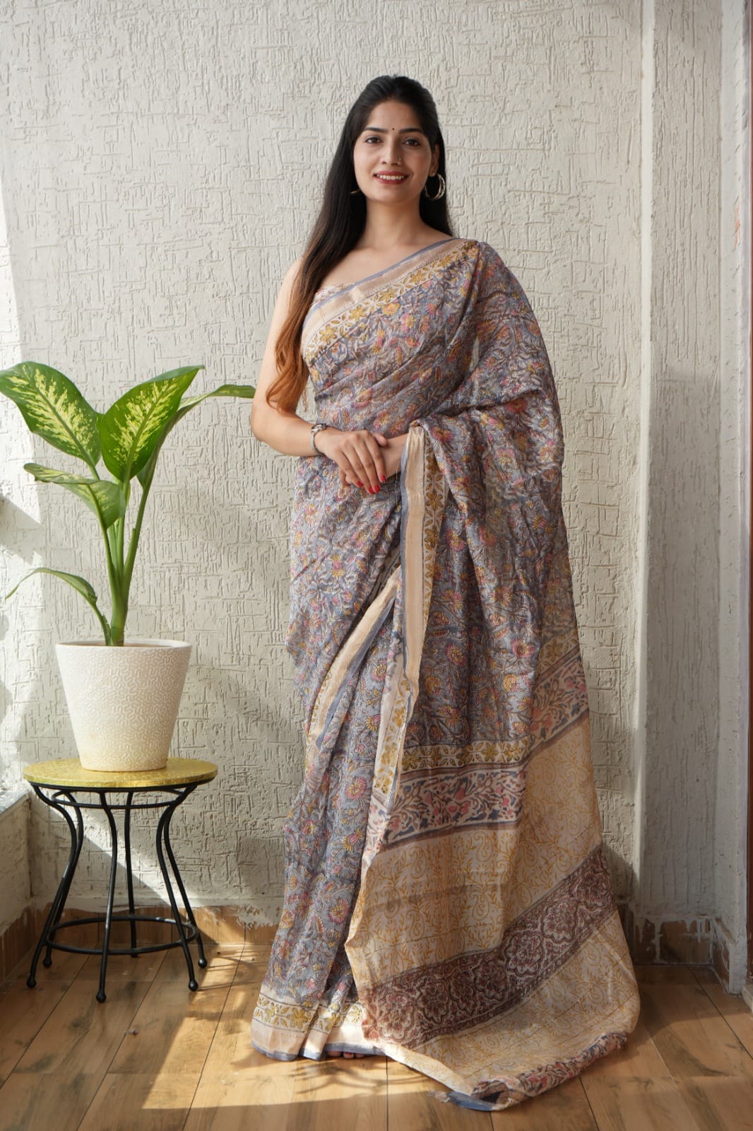 Exclusive Maheshwari Silk Saree | Hand Block & Traditional Bagru Prints