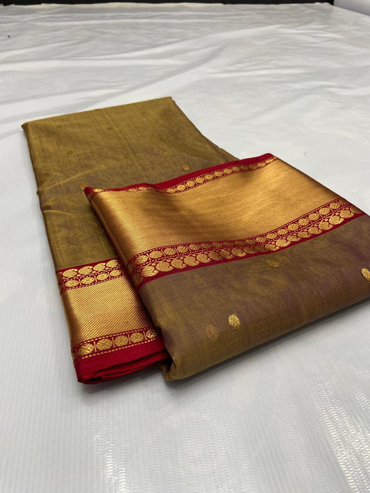 Royal Rajwadi Minakari Buti Katan Silk Chanderi Saree