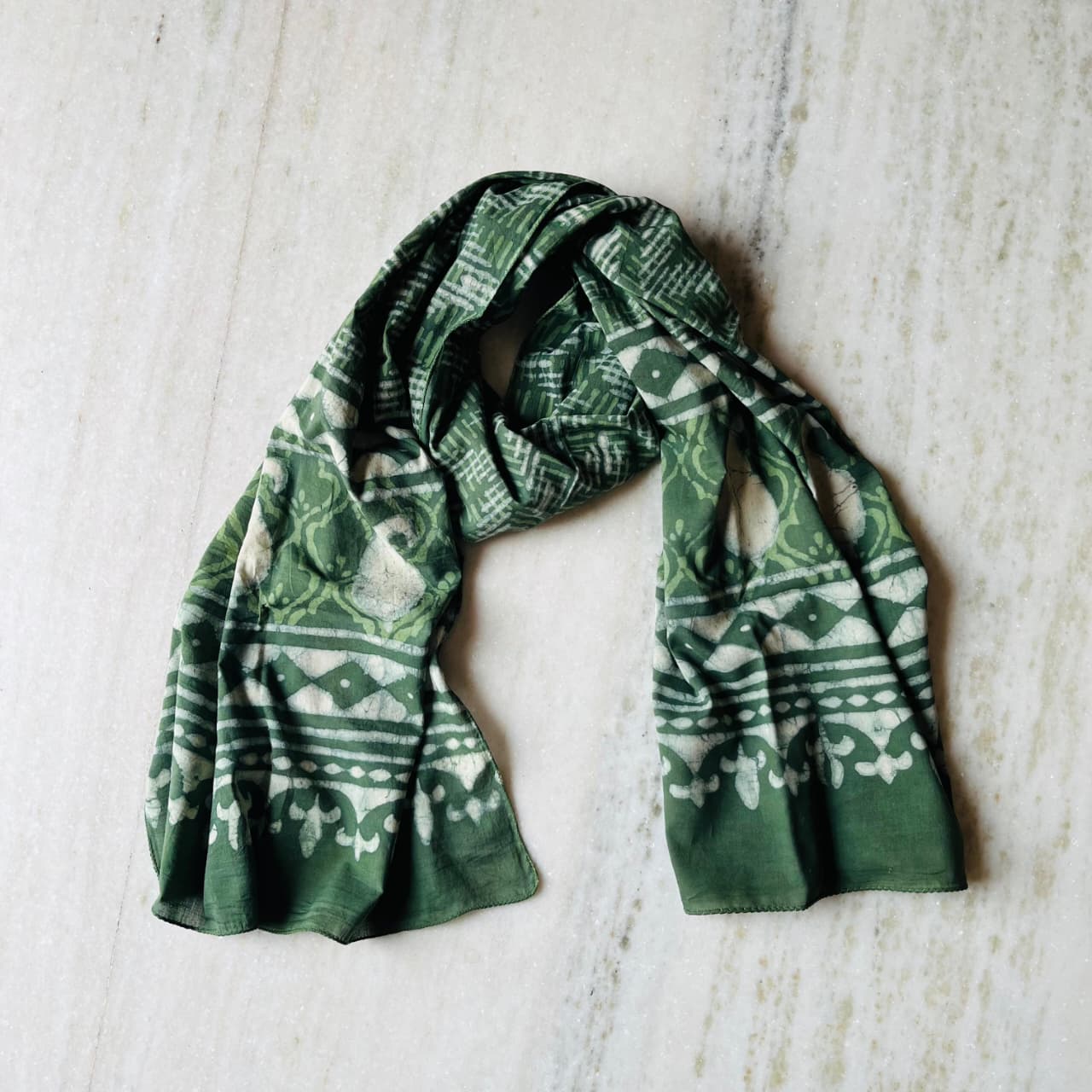 Pure Hand Block Printed Cotton Stole (2 m × 22 in)