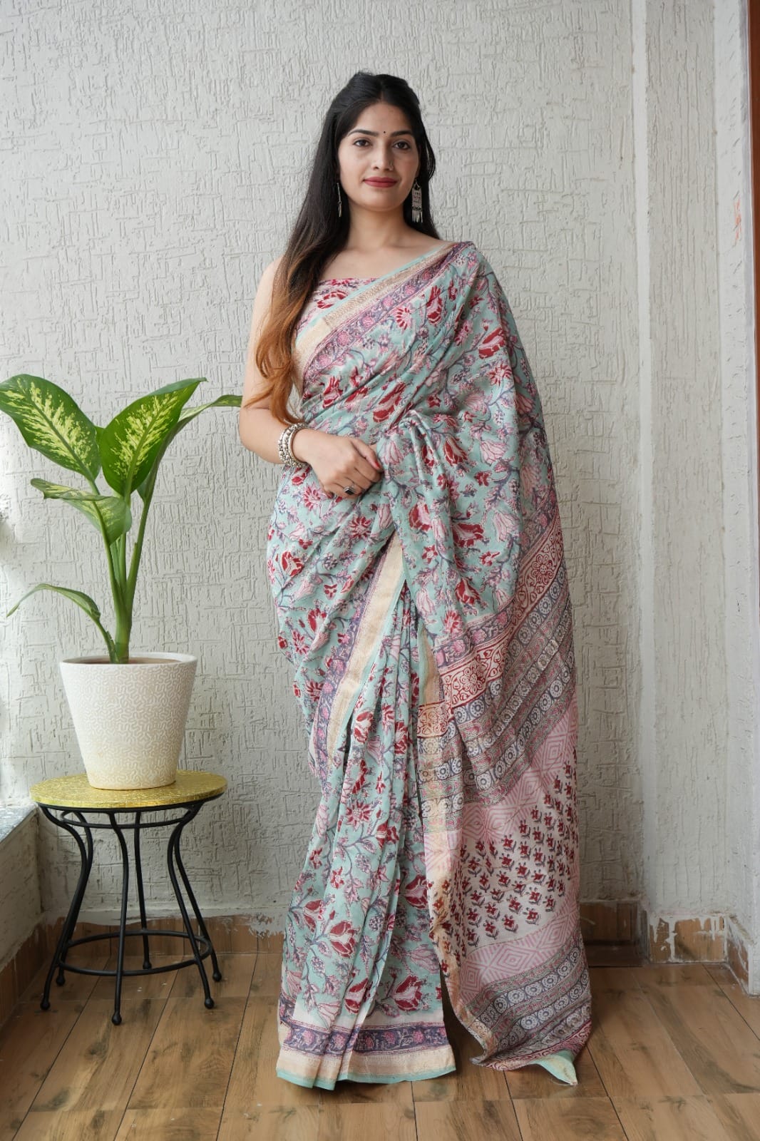 Exclusive Maheshwari Silk Saree | Hand Block & Traditional Bagru Prints