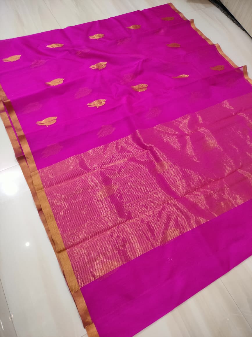 Piping Border Katan Organza Silk Saree