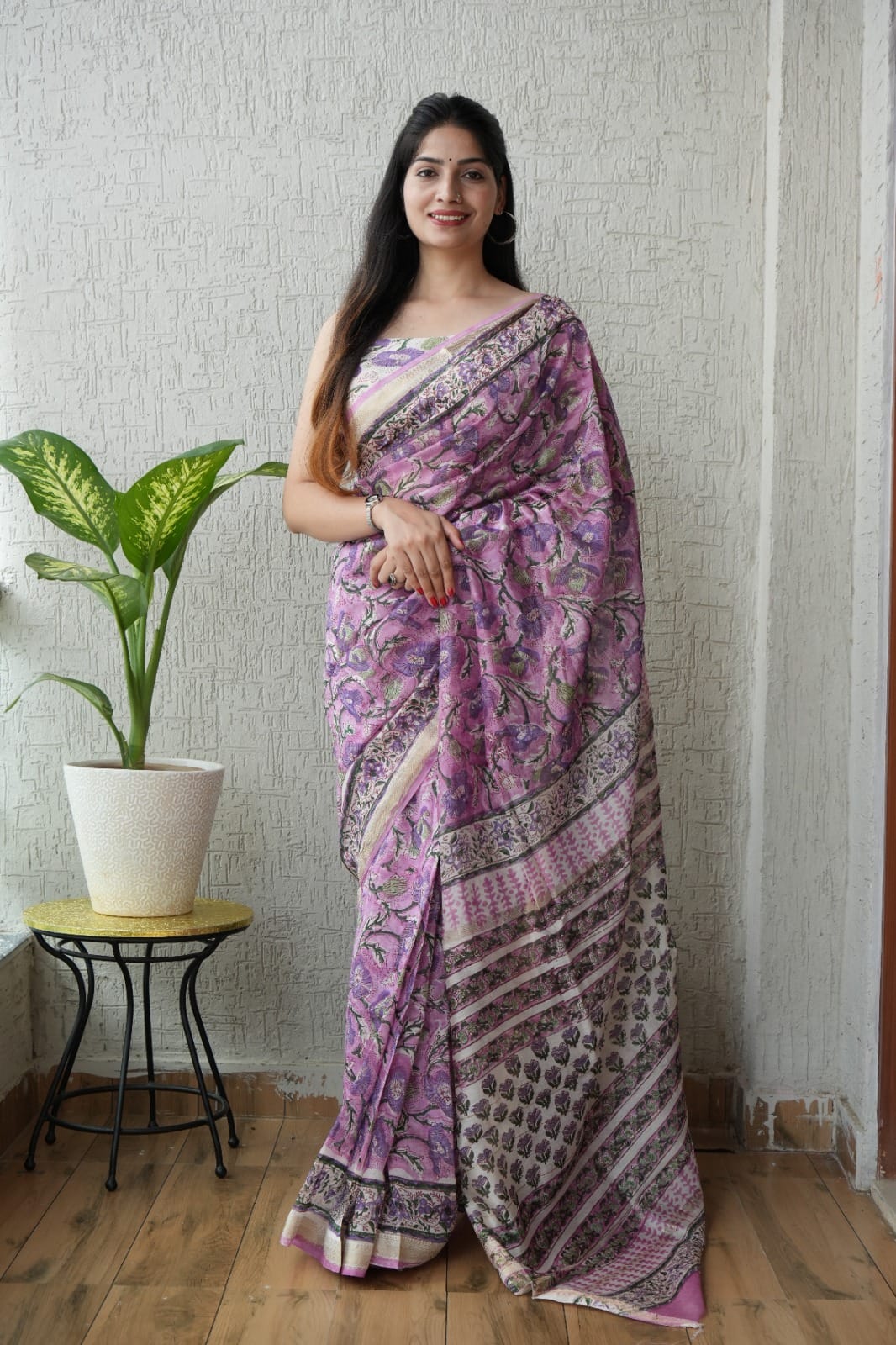 Exclusive Maheshwari Silk Saree | Hand Block & Traditional Bagru Prints