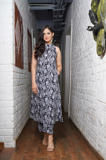 Beautiful Aline Cotton Kurta Set | Cotton Palazzo & Mega Sleeves