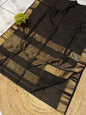 Exclusive Pure Handwoven Maheshwari Silk Saree with Golden Jari Chek Motifs