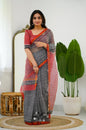 Kota Doriya Hand Block Printed Saree with Blouse (Natural Dye)