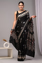 Pure Ajrakh Print Modal Silk Saree (Vegetable-Dyed) + Printed Blouse