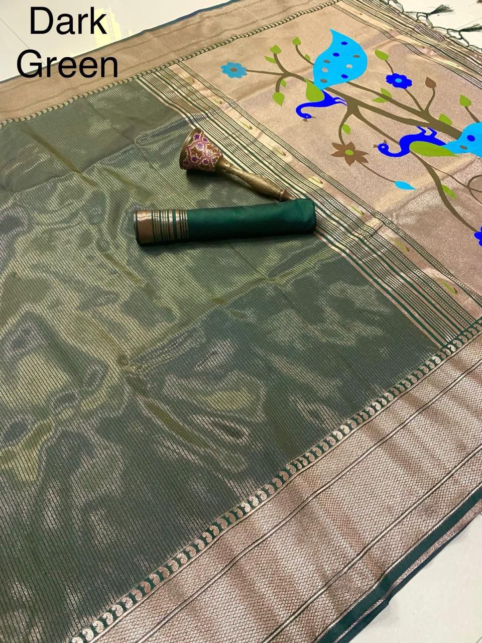 Pure Soft Zari Kanchivaram Tissue Paithani Silk Saree