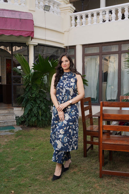 Beautiful Aline Cotton Kurta Set | Cotton Palazzo & Mega Sleeves