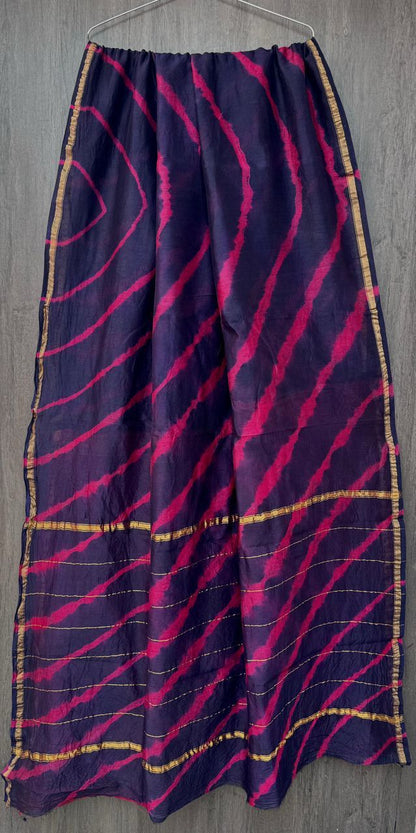 Hand Block Printed Bagru Pure Chanderi Saree with Blouse Piece