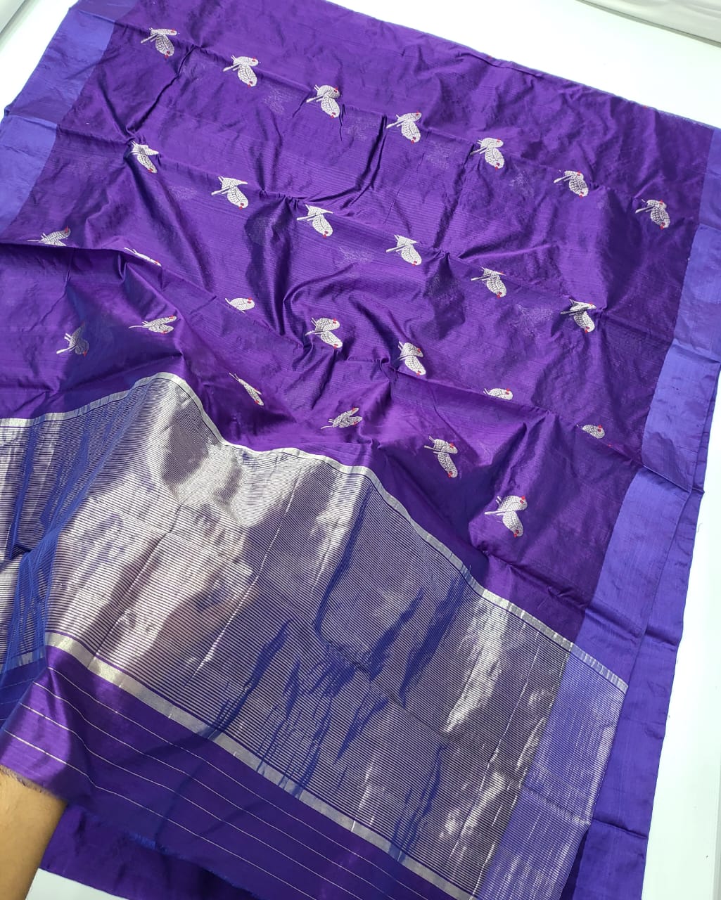 Designer Minakari Buta Pattu Silk Chanderi Saree