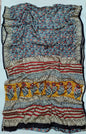 Premium Natural Ajrakh Hand Block Printed Modal Silk Saree