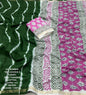 Soft Pure Chanderi Leheriya Saree with Ajrakh Pallu + Cotton Tassels