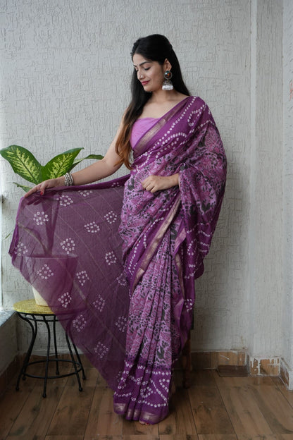 Exclusive Maheshwari Silk Saree | Hand Block & Traditional Bagru Prints