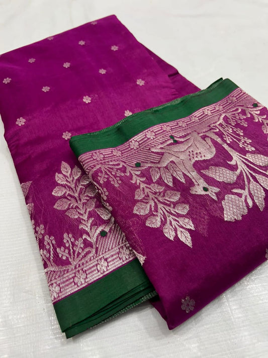 Handborder Soft Pattu Silk Saree