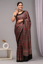 Pure Ajrakh Print Modal Silk Saree (Vegetable-Dyed) + Printed Blouse