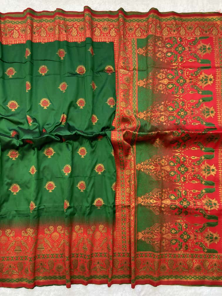 Premium Soft Paithani Silk Saree with Weaving Zari & Tassels