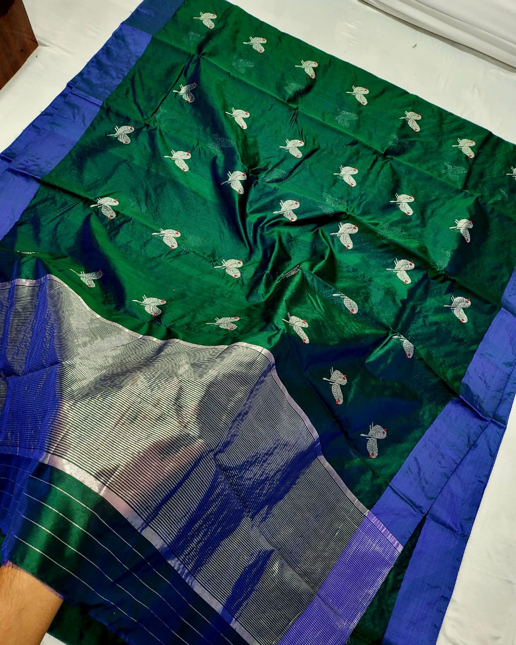 Designer Minakari Buta Pattu Silk Chanderi Saree