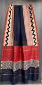 Hand Block Printed Bagru Pure Chanderi Saree with Blouse Piece