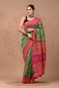 Hand Block Printed Bagru Pure Chanderi Saree with Blouse Piece