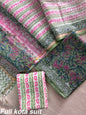 Premium Pure Full Kota Doria Suit | Hand Block Printed Silk Cotton Set