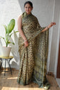 Exclusive Natural-Dye Ajrakh Vanaspati Pure Modal Silk Saree + Printed Blouse