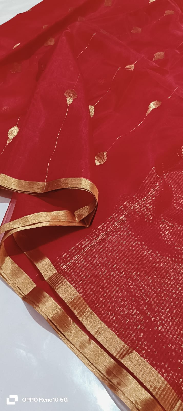 Pure Chanderi Handloom Katan Organza Silk Saree – Elegant Traditional Wear