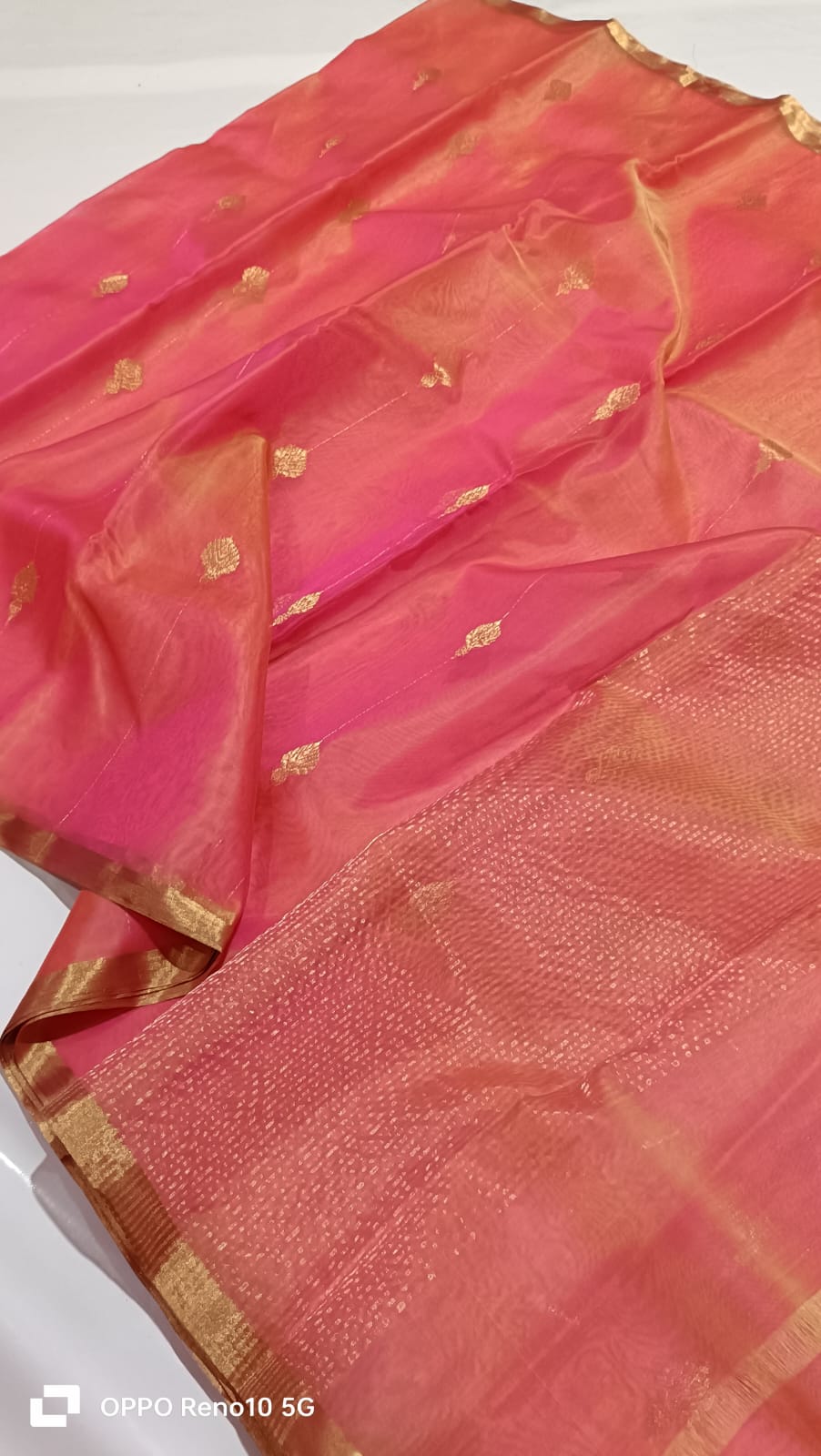 Pure Chanderi Handloom Katan Organza Silk Saree – Elegant Traditional Wear