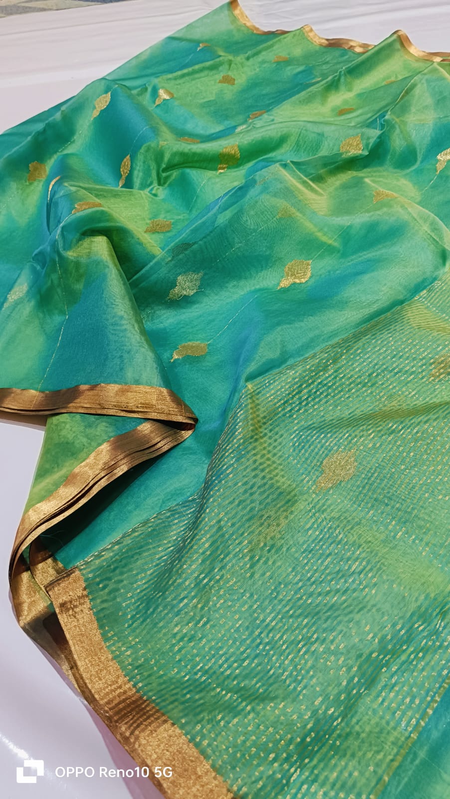 Pure Chanderi Handloom Katan Organza Silk Saree – Elegant Traditional Wear