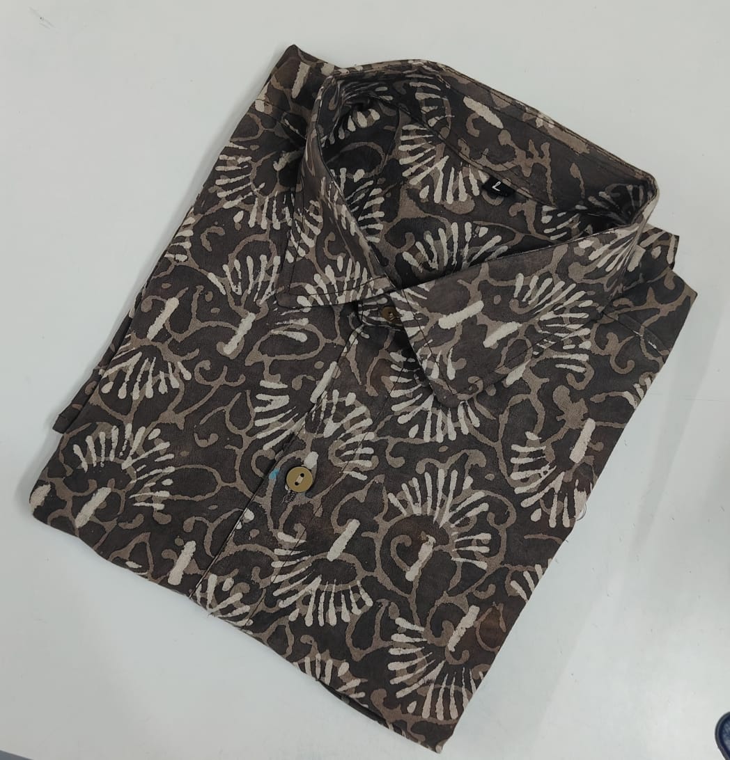 Hand Block Printed Pure Cotton Men’s Shirts – Natural Dye & Handcrafted