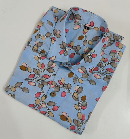 Hand Block Printed Pure Cotton Men’s Shirts – Natural Dye & Handcrafted