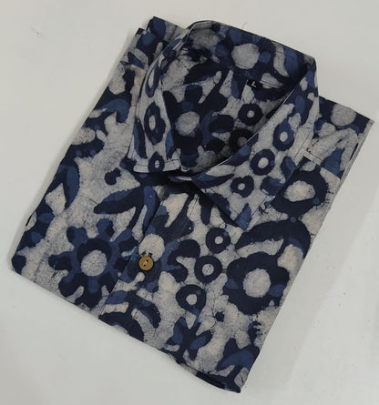 Hand Block Printed Pure Cotton Men’s Shirts – Natural Dye & Handcrafted