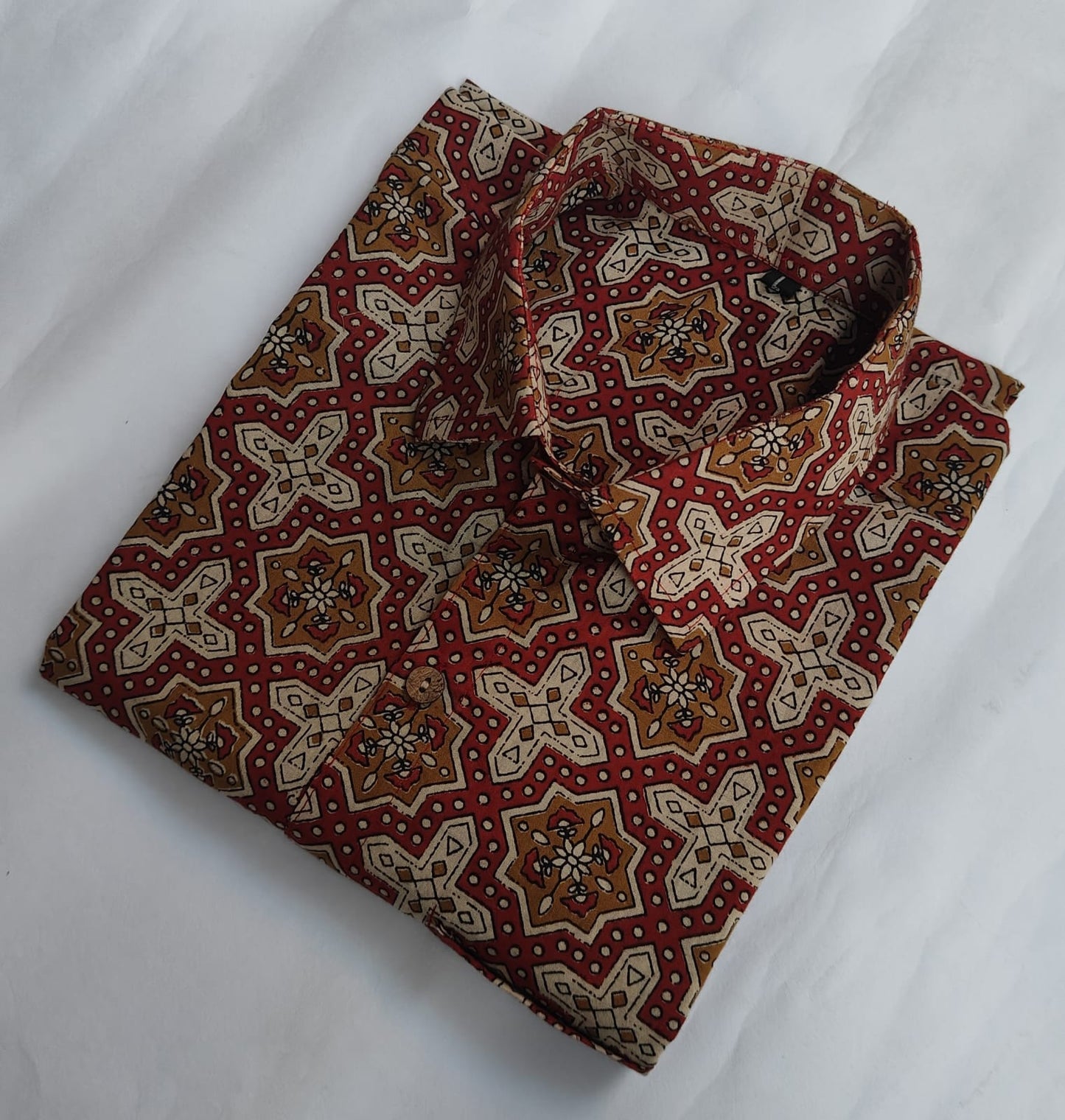 Hand Block Printed Pure Cotton Men’s Shirts – Natural Dye & Handcrafted