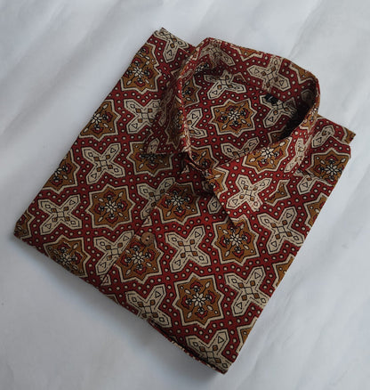 Hand Block Printed Pure Cotton Men’s Shirts – Natural Dye & Handcrafted