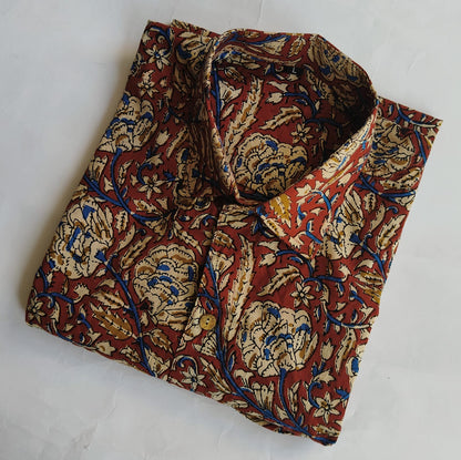 Hand Block Printed Pure Cotton Men’s Shirts – Natural Dye & Handcrafted