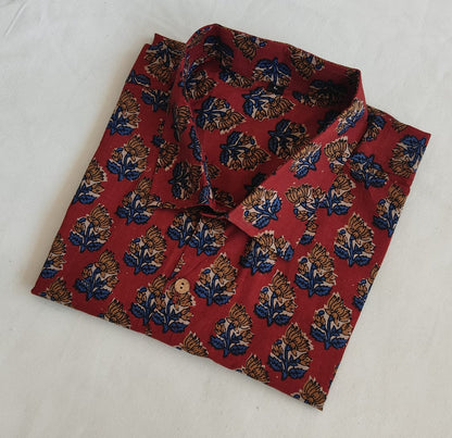 Hand Block Printed Pure Cotton Men’s Shirts – Natural Dye & Handcrafted