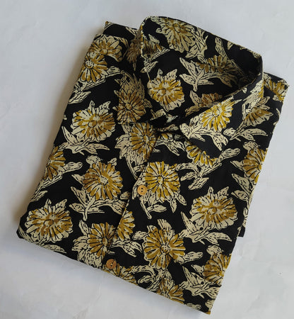 Hand Block Printed Pure Cotton Men’s Shirts – Natural Dye & Handcrafted