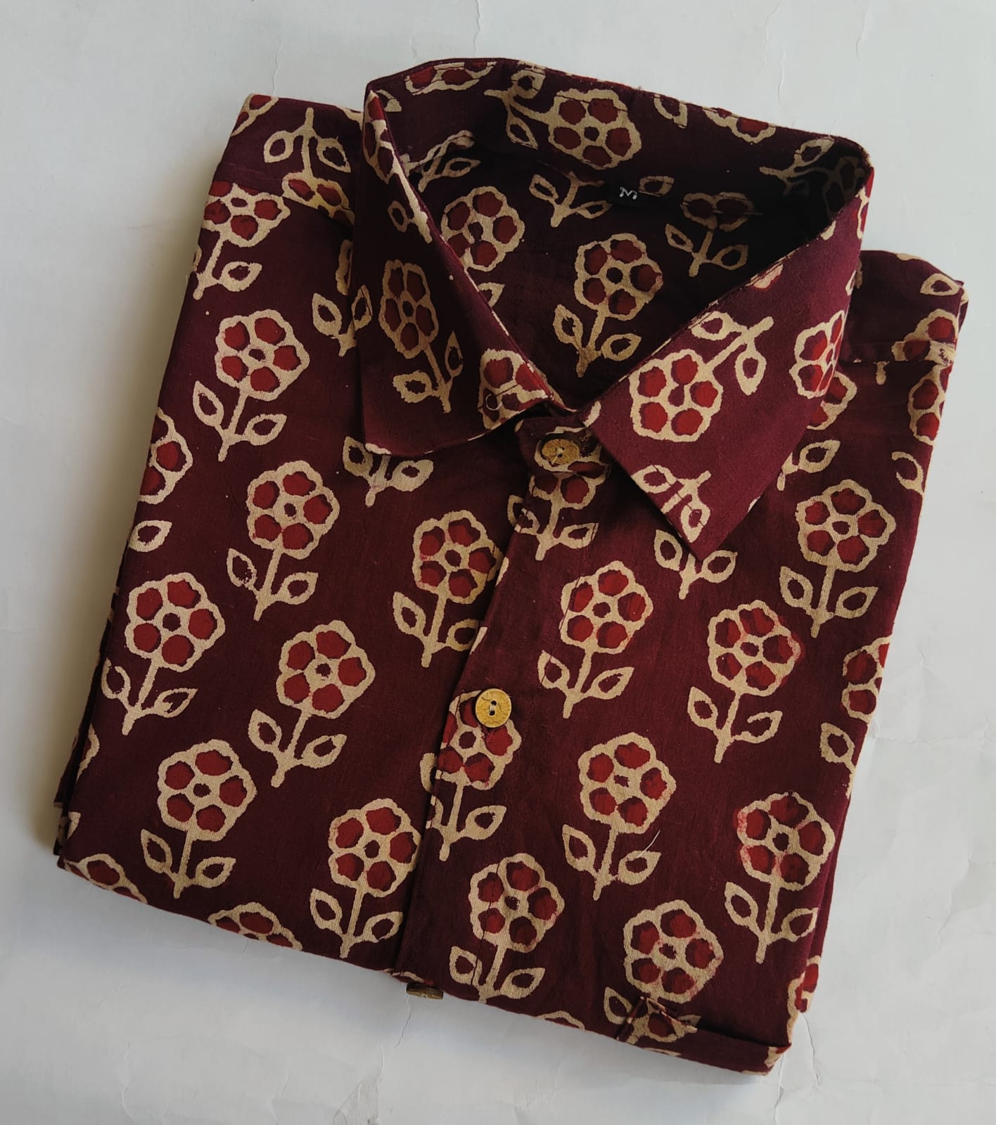 Hand Block Printed Pure Cotton Men’s Shirts – Natural Dye & Handcrafted