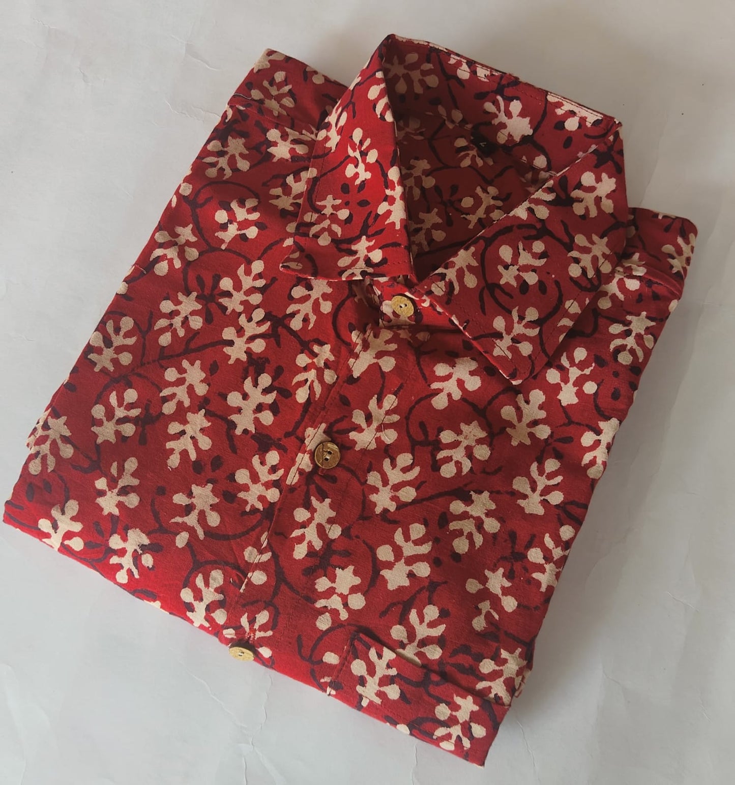 Hand Block Printed Pure Cotton Men’s Shirts – Natural Dye & Handcrafted