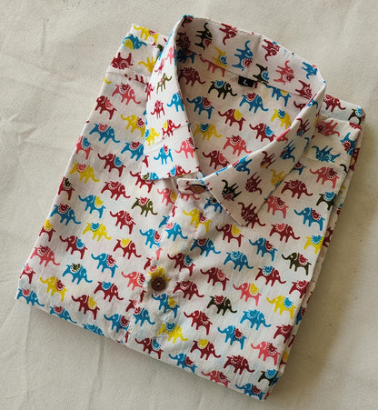 Hand Block Printed Pure Cotton Men’s Shirts – Natural Dye & Handcrafted