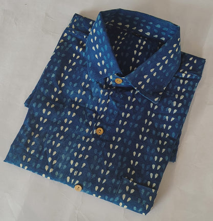 Hand Block Printed Pure Cotton Men’s Shirts – Natural Dye & Handcrafted