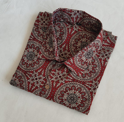 Hand Block Printed Pure Cotton Men’s Shirts – Natural Dye & Handcrafted