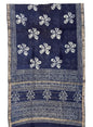 Traditional Hand Block Printed Maheshwari Silk Saree with Zari