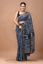 Hand Block Printed Bagru Pure Chanderi Saree with Blouse Piece