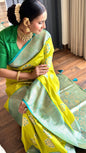Soft & Elegant Banarasi Silk Saree with Rich Pallu & Contrast Border