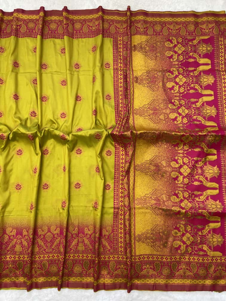Premium Soft Paithani Silk Saree with Weaving Zari & Tassels