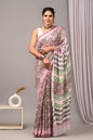 Soothing Ajrakh Vanaspati Natural Dye Modal Silk Saree + Printed Blouse