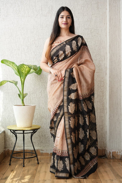Exclusive Maheshwari Silk Saree | Hand Block & Traditional Bagru Prints