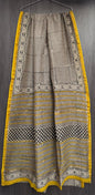 Hand Block Printed Bagru Pure Chanderi Saree with Blouse Piece