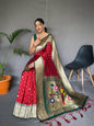 Pure Paithani Soft Silk Saree with Rich Woven Pallu & Tassels