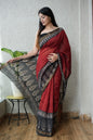 New Bagru Hand Block Printed Maheshwari Silk Saree
